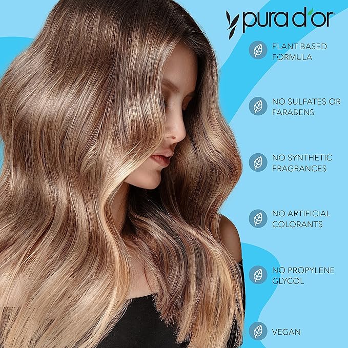 PURA D'OR Therapy Shampoo (16oz) Hydrates & Nourishes - Scalp Care Shampoo For Itchy Flaky Scalp w/ Tea Tree, Peppermint, Patchouli, Cedarwood, Clary Sage, Argan Oil (Packaging may vary)-VivaGrace Women