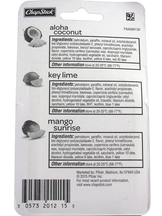 Chapstick Tropical Paradise Collection Lip Care Size .15 Ounce, 3 Sticks-VivaGrace Women