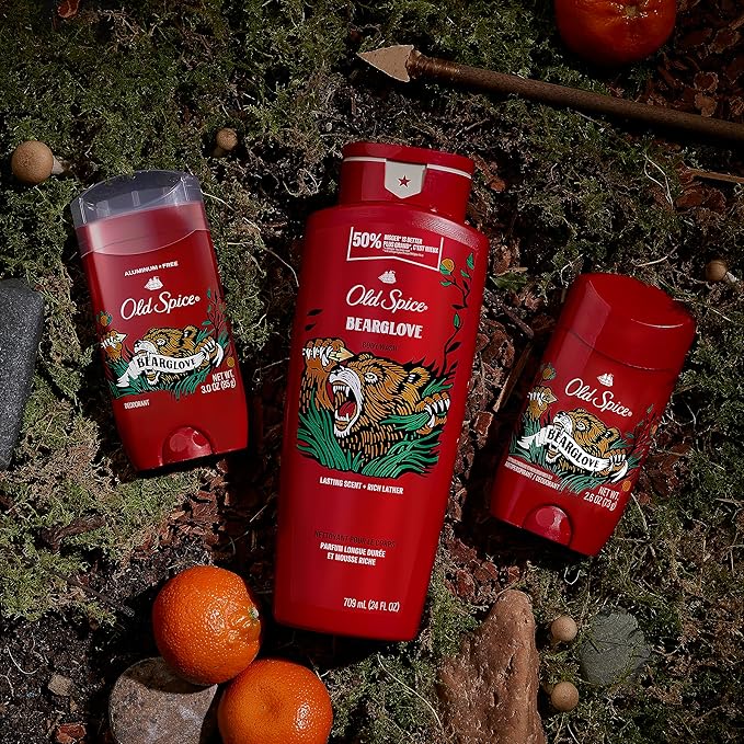 Old Spice Body Wash for Men, Bearglove, Long Lasting Lather, 24 fl oz (Pack of 4)-VivaGrace Women