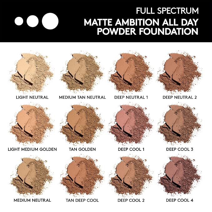 COVERGIRL Matte Ambition, All Day Powder Foundation, Tan-deep Cool, 0.38 Ounce-VivaGrace Women