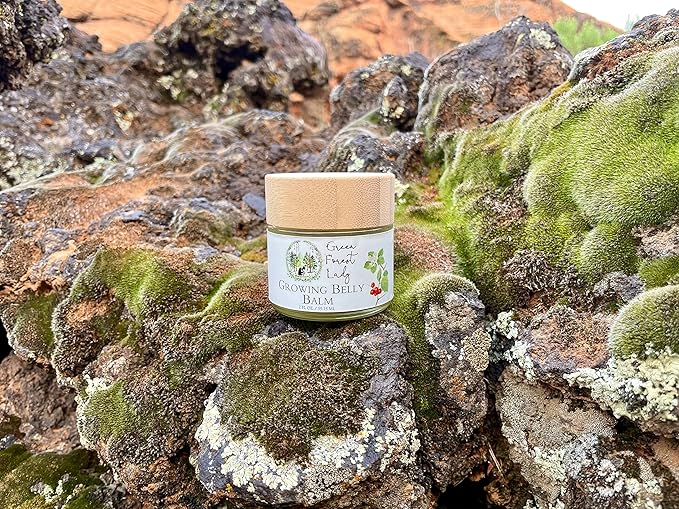 Green Forest Lady-Organic Growing Belly Balm to Support Skin as it Stretches in Pregnancy | Improves Elasticity | Moisturizes Skin | Soothes Itching | 2 FL. OZ./59.15 ML.-VivaGrace Women