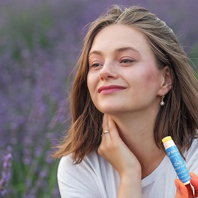 Lavender Lip Balm, Cruelty Free, Vegan Lip Balm Set, Beeswax Free, with Avocado Oil, Organic Jojoba Oil, and Vitamin E, Natural Moisturizer for Dry, Chapped, or Cracked Lips, 3 Tube Set-VivaGrace Women