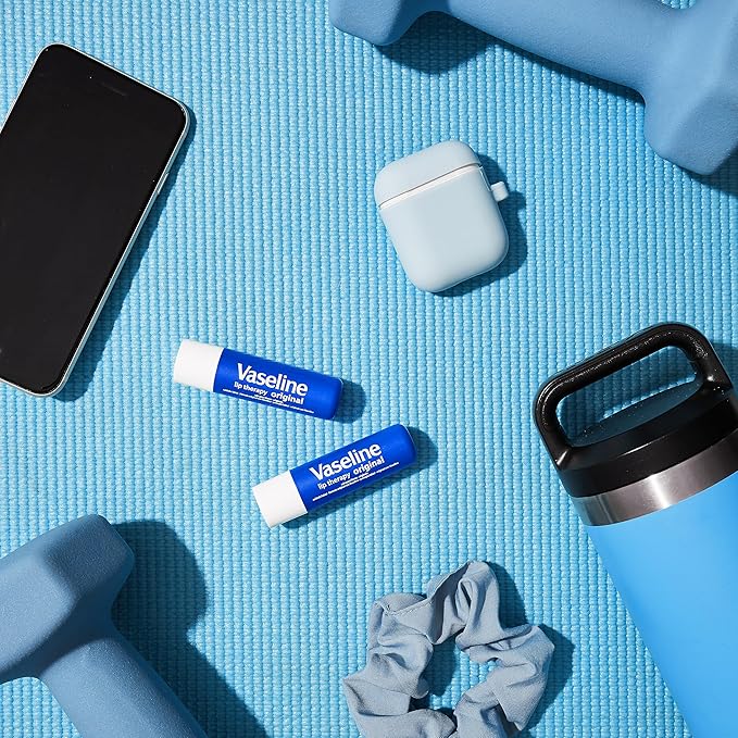 Vaseline Lip Therapy Care Original, Fast-Acting Nourishment, Ideal for Chapped, Dry, Cracked, or Damaged Lips, Lip Balm, 2-Pack of 2, 0.16 Oz Each, 4 Lip Balms-VivaGrace Women