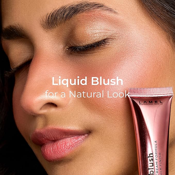 Lamel BB Blush Cheek Makeup - Lightweight and Long Lasting Liquid Blush - Blendable Cream Blush for Cheeks, Natural Finish Cream Contour - Pink Liquid Blush, 402 (Pink Blossom) -10ml/0,33fl.oz-VivaGrace Women
