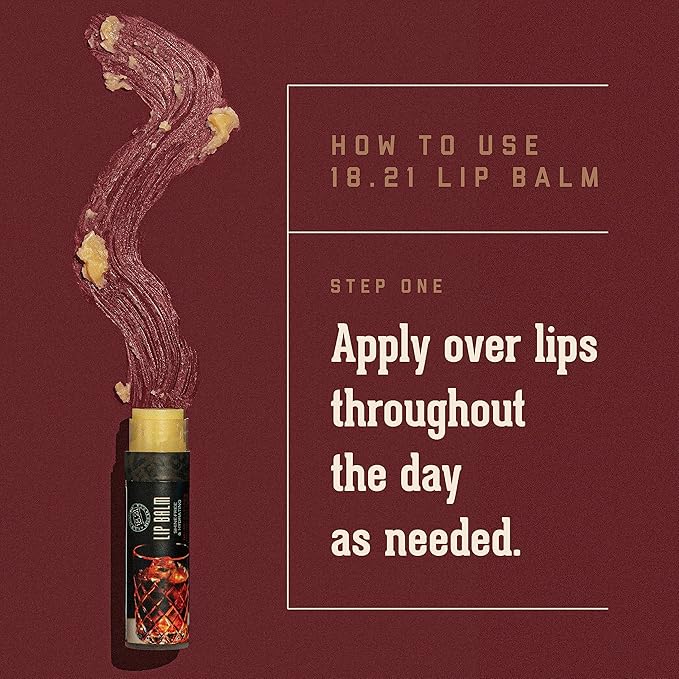 18.21 Man Made Lip Balm - Original Old Fashioned Flavor, Lip Protectant Hydrates & Moisturizes with Beeswax, Cocoa Butter & Vitamin E-VivaGrace Women