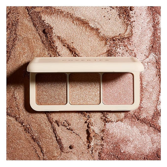 COVER FX Custom Enhancer Highlighter Makeup Palette - Buildable Illuminating Highlight - Use on Eyes, Cheeks and Body - Travel Friendly-VivaGrace Women