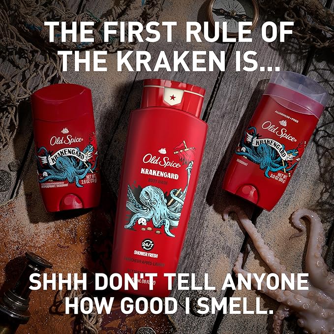 Old Spice Body Wash for Men, Krakengard, Long Lasting Lather, 24 FL OZ (Pack of 4)-VivaGrace Women